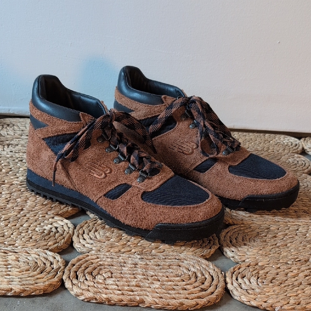 New Balance Brown and Black High-Top Sneakers